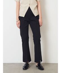 コットン混スリムスリットパンツ