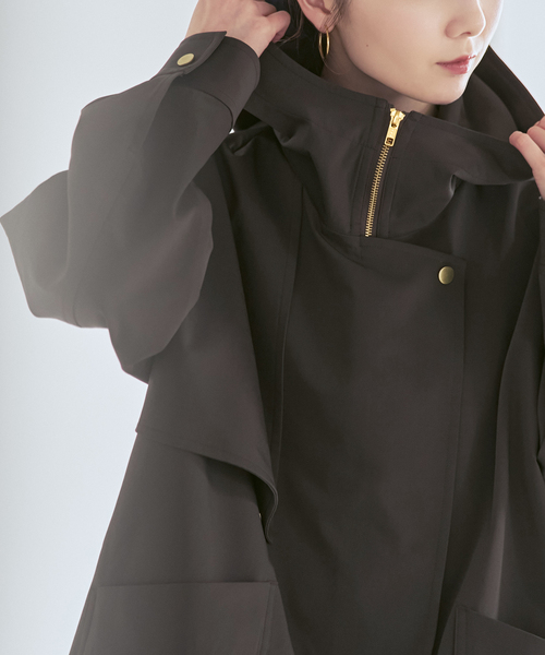 Noble(ノーブル)の「ハイツイストダブルクロストレンチブルゾン(その他アウター・レディース・ウッド/ブラウン・36/38)」の5枚目の写真