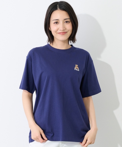petit main LIEN(プティマインリアン)の「【POLO BCS/リンク】半袖Tシャツ(Tシャツ/カットソー・レディース・ライトグレー/ネイビー/オフホワイト・F)」の1枚目の写真