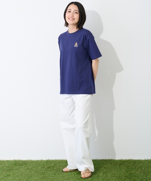 petit main LIEN(プティマインリアン)の「【POLO BCS/リンク】半袖Tシャツ(Tシャツ/カットソー・レディース・ライトグレー/ネイビー/オフホワイト・F)」の6枚目の写真