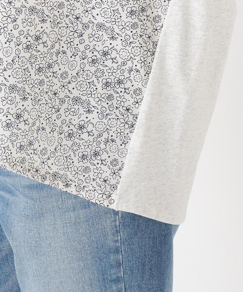 one'sterrace(ワンズテラス)の「花柄プリントコンビフレンチスリーブプルオーバー(シャツ/ブラウス・レディース・カーキ系5/アイボリー系8/ネイビー系5・02)」の9枚目の写真
