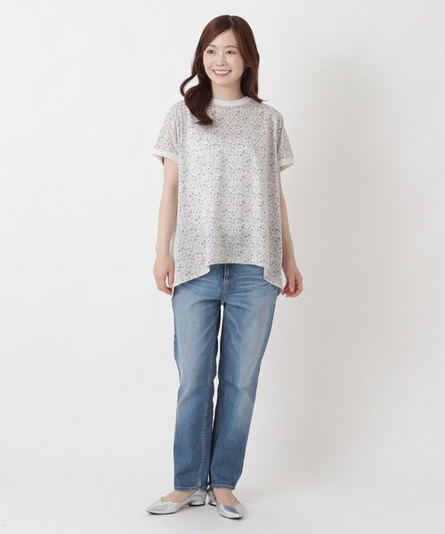 one'sterrace(ワンズテラス)の「花柄プリントコンビフレンチスリーブプルオーバー(シャツ/ブラウス・レディース・カーキ系5/アイボリー系8/ネイビー系5・02)」の16枚目の写真