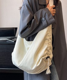 Culto（クルト）の「【2WAY】ドロスト ギャザー キャンバス ショルダーバッグ / A4サイズ対応（ショルダーバッグ）」