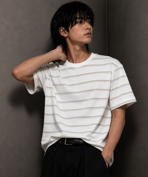 BENUSTA(ベヌスタ)の「『BENUSTA/ベヌスタ』ボーダー半袖Tシャツ【GC】(Tシャツ/カットソー・メンズ・ブラック/ホワイト・L/M)」の2枚目の写真