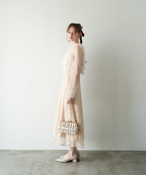 Dorry Doll(ドリードール)の「ギャザーチュールトップス(シャツ/ブラウス・レディース・ピンク/ホワイト系その他/グリーン/ブルー・M)」の6枚目の写真
