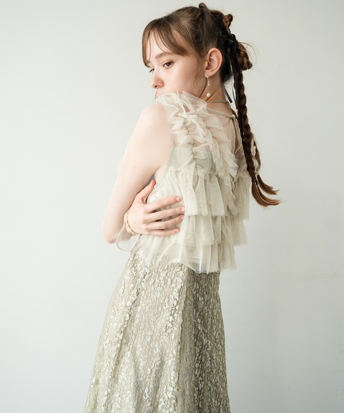 Dorry Doll(ドリードール)の「ギャザーチュールトップス(シャツ/ブラウス・レディース・ピンク/ホワイト系その他/グリーン/ブルー・M)」の21枚目の写真
