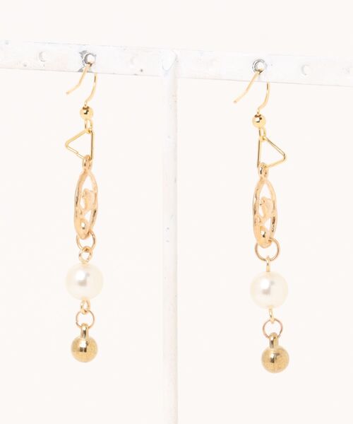 tone(トーン)の「【Flower】2種のチェーンピアス(MA)(ピアス(両耳用)・レディース・ゴールド・FREE)」の2枚目の写真