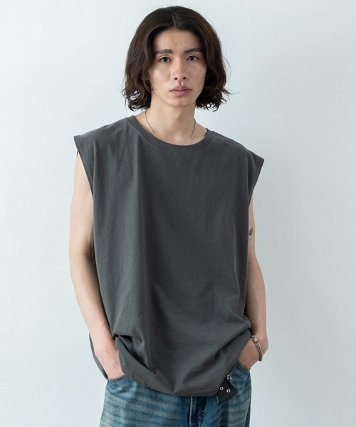 WEGO(ウィゴー)の「WEGO/【26年春夏新作】BIGノースリーブTシャツ(Tシャツ/カットソー・メンズ・スミクロ/ホワイト・LARGE)」の2枚目の写真