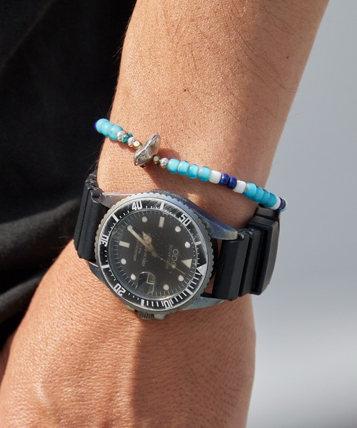 SunKu(サンク)の「SunKu/サンク Vintage Beads Bracelet (Blue) ヴィンテージ ビーズ ブレスレット ブルー メンズ レディース 2026年 夏 夏服(ブレスレット・メンズ・ライトブルー・FREE)」の1枚目の写真