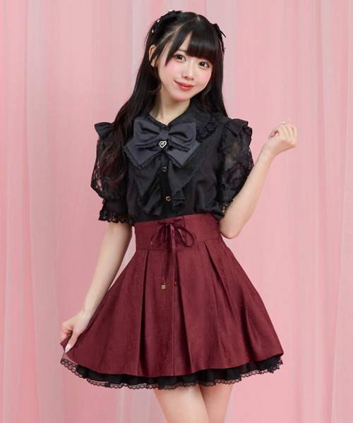 Secret Honey（シークレットハニー）の「コルセット風バッスルスカパン（スカート・レディース・ブラック/ワインレッド・MEDIUM）」の8枚目の写真
