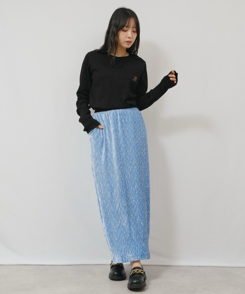 palm RICHE（ポームリシュ）の「ハイゲージ刺繍ロゴニット（Tシャツ/カットソー・レディース・ライトベージュ/レッド/ブラック・M）」の19枚目の写真