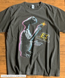 【E.T.】Touch the light 映画 ライセンス Tシャツ ヴィンテージ風 グリッチアートメンズ レディース