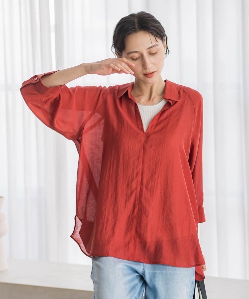 la.f…(ラエフ)の「スキッパーシャツ(シャツ/ブラウス・レディース・レッド/オフホワイト/ブラウン/イエロー・9号)」の19枚目の写真