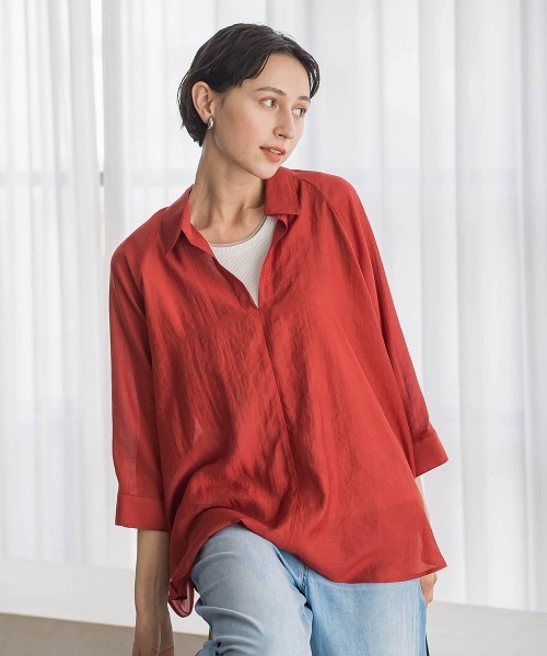 la.f…(ラエフ)の「スキッパーシャツ(シャツ/ブラウス・レディース・レッド/オフホワイト/ブラウン/イエロー・9号)」の20枚目の写真