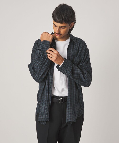 Steven Alan(スティーブンアラン)の「<Steven Alan> CC ガーゼ マドラスチェック レギュラーカラー シャツ LOOSE(シャツ/ブラウス・メンズ・ダークグリーン/ロイヤルブルー・M/S/XS/XL/L)」の12枚目の写真