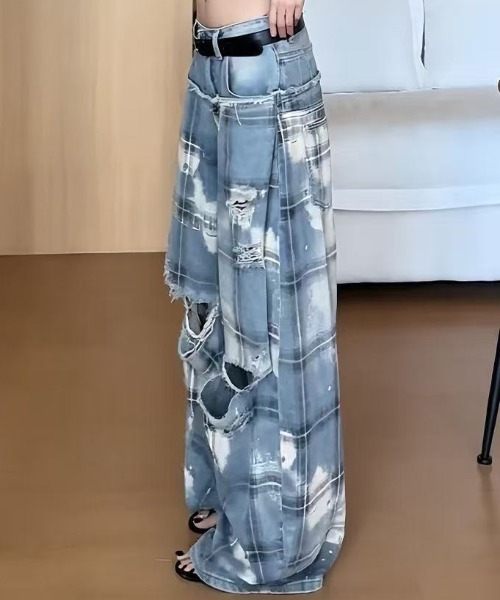 AsRiRe(アスリレイ)の「グランジチェックダメージハーフデニムパンツ(デニムパンツ・レディース・イエロー/ブルー・M/L/S)」の18枚目の写真