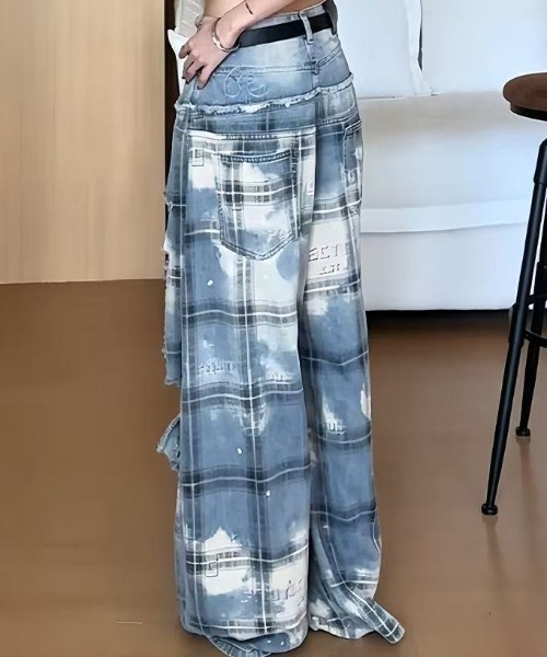 AsRiRe(アスリレイ)の「グランジチェックダメージハーフデニムパンツ(デニムパンツ・レディース・イエロー/ブルー・M/L/S)」の19枚目の写真