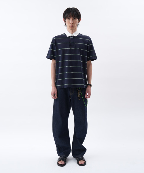 AFTERPRAY(アフタープレイ)の「リニアストライプポロシャツネイビー(ポロシャツ・メンズ・その他・SMALL/MEDIUM/LARGE)」の5枚目の写真