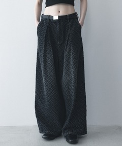 セール】glitter tuck pleat wide denim / グリッタータックプリーツ