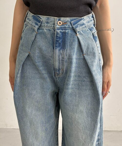 CAPRICIEUX LE'MAGE(カプリシューレマージュ)の「【サイズ展開あり】タックワイドデニム(デニムパンツ・レディース・ブルー/ブラック・PS/38/36)」の15枚目の写真
