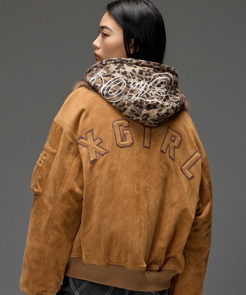 X-girl（エックスガール）の「ALL OVER PRINT COMPACT ZIP UP SWEAT HOODIE（パーカー・レディース・レオパード/カモフラージュ/ピンク・S/M）」の13枚目の写真