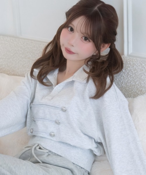 Mejoul(メジュール)の「【2026秋冬新作】【セットアップ対応】ナポレオンスウェットトップス(スウェット・レディース・ネイビー/グレー系その他/ダークグレー・F)」の1枚目の写真