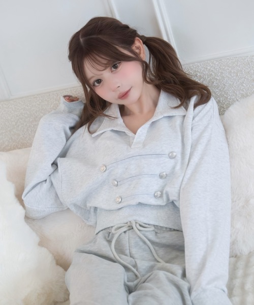 Mejoul(メジュール)の「【2026秋冬新作】【セットアップ対応】ナポレオンスウェットトップス(スウェット・レディース・ネイビー/グレー系その他/ダークグレー・F)」の22枚目の写真
