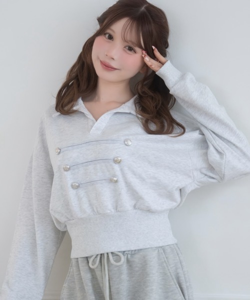 Mejoul(メジュール)の「【2026秋冬新作】【セットアップ対応】ナポレオンスウェットトップス(スウェット・レディース・ネイビー/グレー系その他/ダークグレー・F)」の20枚目の写真