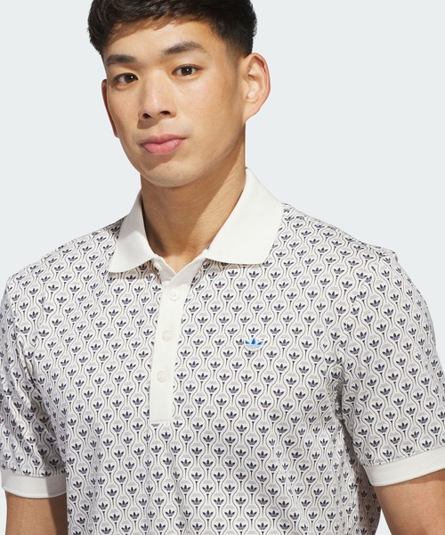 adidas（アディダス）の「オリジナルス オールオーバー トレフォイル ポロ【adidas Golf/アディダスゴルフ】（ポロシャツ・メンズ・ホワイト・SMALL/X-LARGE/XX-LARGE/3XL/LARGE/MEDIUM）」の5枚目の写真