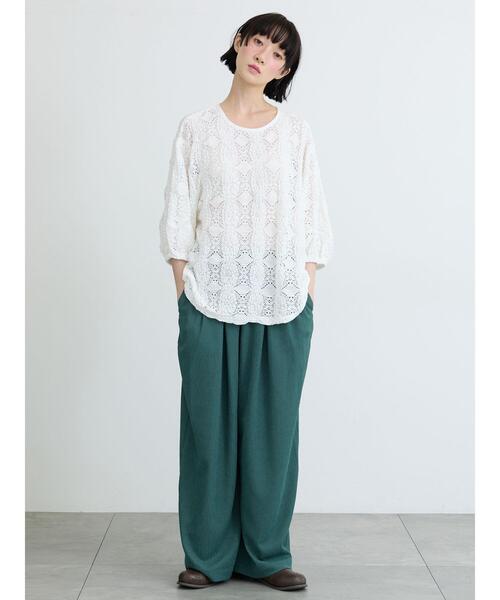 Samansa Mos2(サマンサ モスモス)の「◇花ジャガードプルオーバー(Tシャツ/カットソー・レディース・レッド/オフホワイト/ブラック・F)」の4枚目の写真