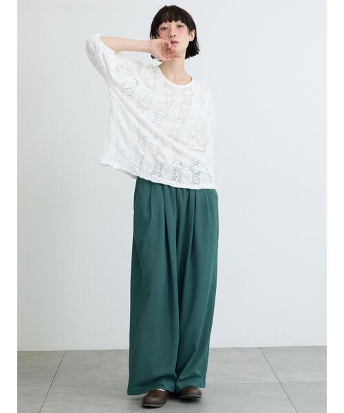Samansa Mos2(サマンサ モスモス)の「◇花ジャガードプルオーバー(Tシャツ/カットソー・レディース・レッド/オフホワイト/ブラック・F)」の5枚目の写真