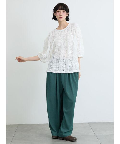 Samansa Mos2(サマンサ モスモス)の「◇花ジャガードプルオーバー(Tシャツ/カットソー・レディース・レッド/オフホワイト/ブラック・F)」の6枚目の写真