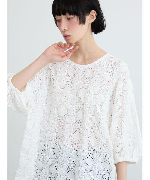 Samansa Mos2(サマンサ モスモス)の「◇花ジャガードプルオーバー(Tシャツ/カットソー・レディース・レッド/オフホワイト/ブラック・F)」の7枚目の写真