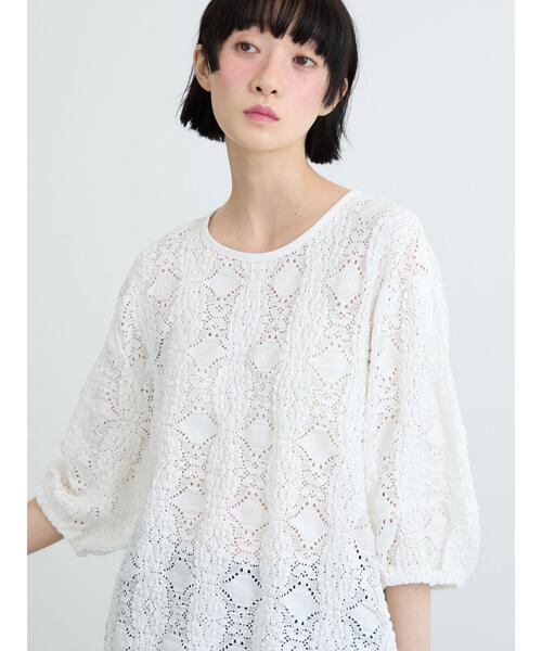 Samansa Mos2(サマンサ モスモス)の「◇花ジャガードプルオーバー(Tシャツ/カットソー・レディース・レッド/オフホワイト/ブラック・F)」の8枚目の写真