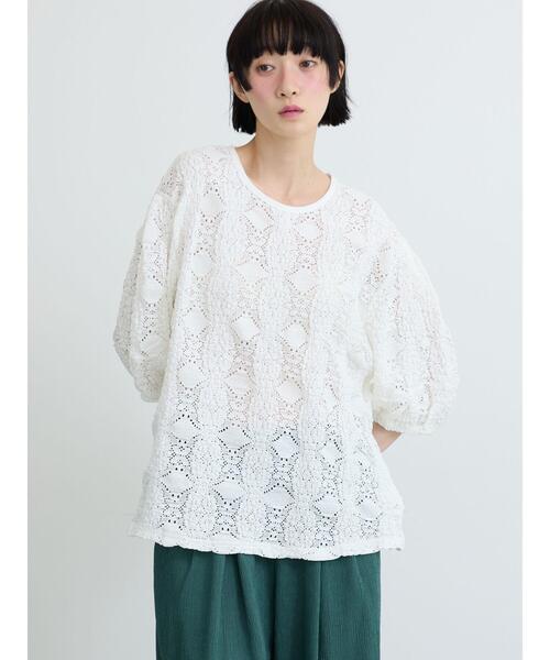 Samansa Mos2(サマンサ モスモス)の「◇花ジャガードプルオーバー(Tシャツ/カットソー・レディース・レッド/オフホワイト/ブラック・F)」の9枚目の写真
