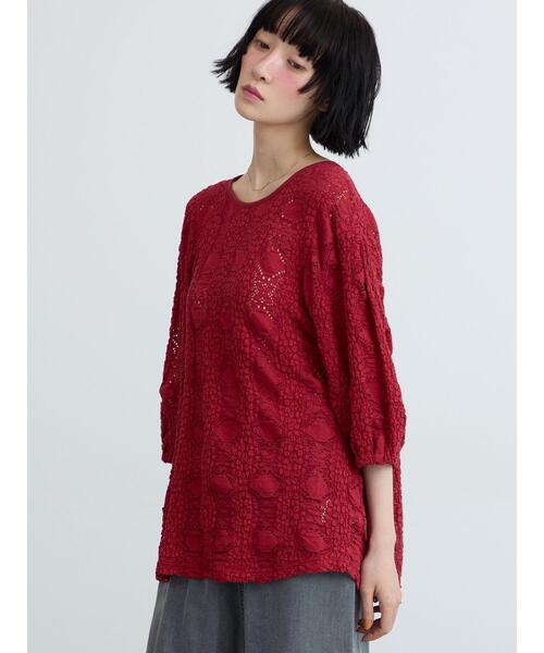 Samansa Mos2(サマンサ モスモス)の「◇花ジャガードプルオーバー(Tシャツ/カットソー・レディース・レッド/オフホワイト/ブラック・F)」の17枚目の写真