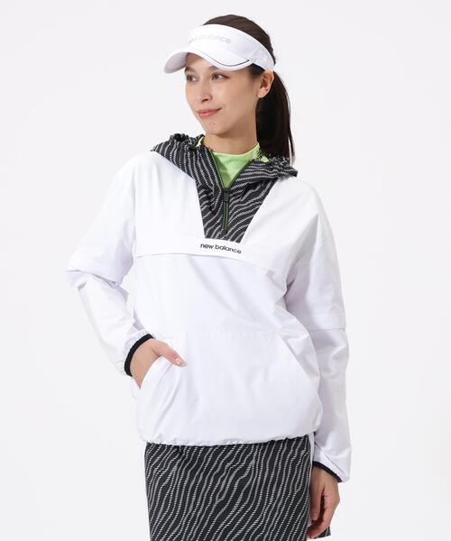New Balance Golf(ニューバランスゴルフ)の「【new balance golf】袖脱着 2WAY ハーフジップ プルオーバー フーディー (WOMENS)(その他トップス・レディース・ホワイト/ブラック・SMALL/MEDIUM/LARGE)」の1枚目の写真