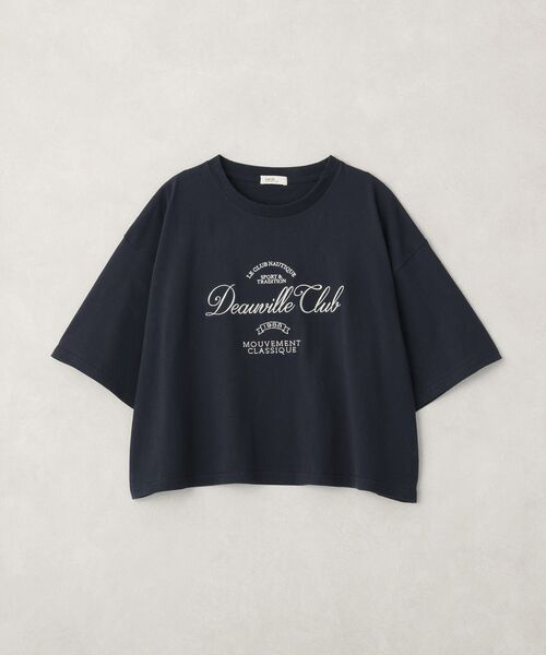 earth music&ecology（アースミュージックアンドエコロジー）の「カレッジロゴ刺繍Tシャツ（Tシャツ/カットソー・レディース・オレンジ/ライトグレー/ダークネイビー・FREE）」の4枚目の写真