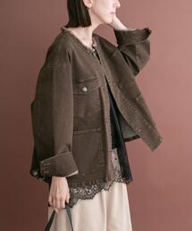 ITEMS URBANRESEARCH | デニムオーバーノーカラージャケット(デニムジャケット)