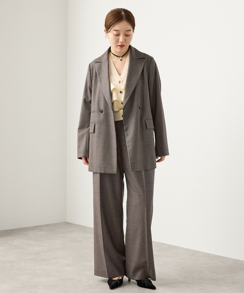 IENA(イエナ)の「《/セットアップ対応》フラノチェックスラックス(スラックス・レディース・ブラウン・38/36/34)」の14枚目の写真