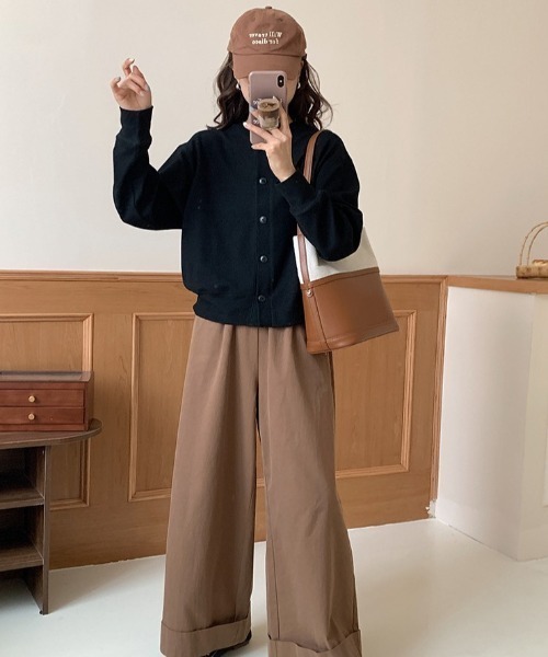 JOCOSA(ジョコサ)の「ラウンドネック シンプルカーディガン(カーディガン/ボレロ・レディース・グレー/ブラック/アイボリー・M/L)」の22枚目の写真
