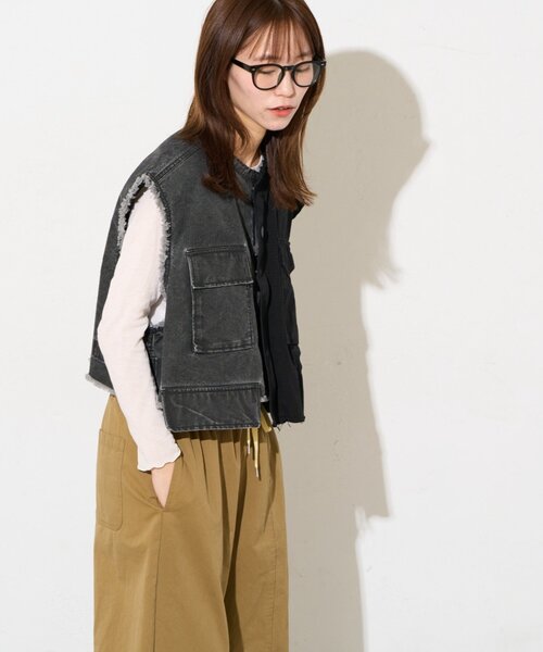 etsinta(エシンタ)の「【etsinta】ミリタリークロップドベスト(ベスト・レディース・カーキ/ブラック・ONE SIZE)」の18枚目の写真