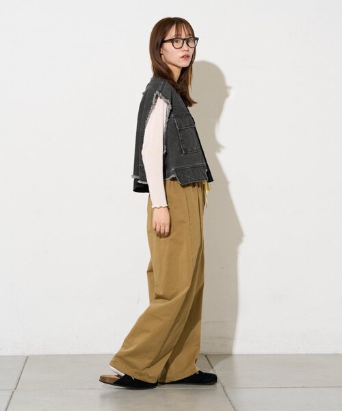 etsinta(エシンタ)の「【etsinta】ミリタリークロップドベスト(ベスト・レディース・カーキ/ブラック・ONE SIZE)」の10枚目の写真