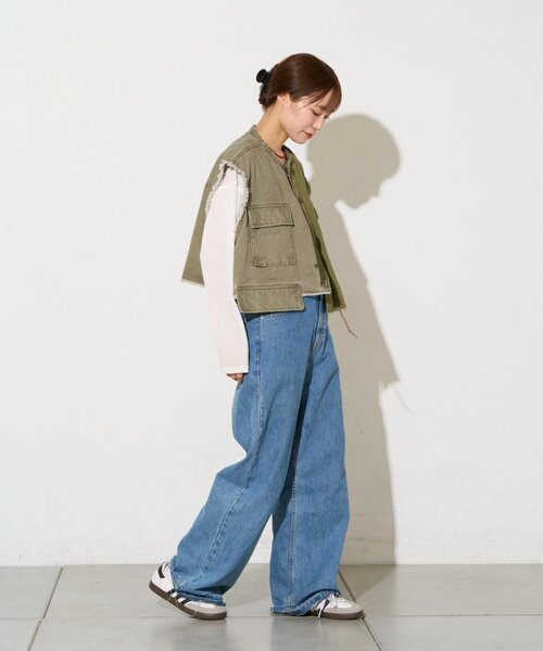 etsinta(エシンタ)の「【etsinta】ミリタリークロップドベスト(ベスト・レディース・カーキ/ブラック・ONE SIZE)」の9枚目の写真