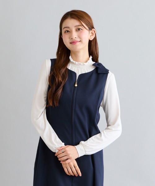 Rose Tiara(ローズティアラ)の「【吸湿発熱】ラグウォームカットソー(Tシャツ/カットソー・レディース・ピンク/オフホワイト/ブラック/グリーン・38/46/42)」の2枚目の写真
