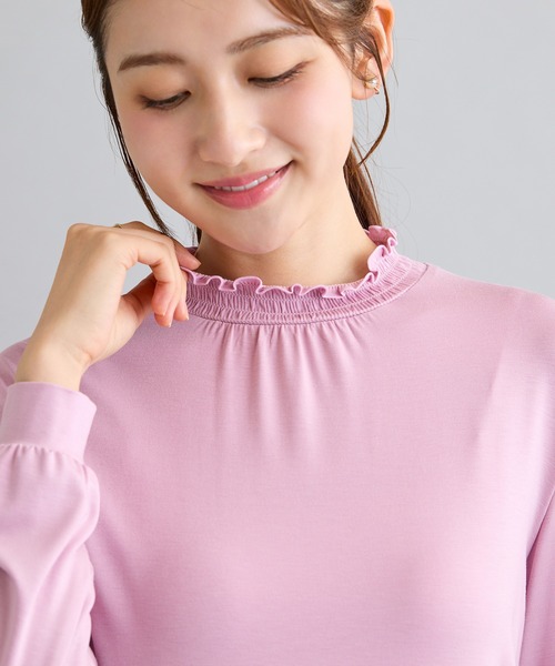 Rose Tiara(ローズティアラ)の「【吸湿発熱】ラグウォームカットソー(Tシャツ/カットソー・レディース・ピンク/オフホワイト/ブラック/グリーン・38/46/42)」の1枚目の写真