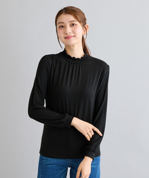 Rose Tiara(ローズティアラ)の「【吸湿発熱】ラグウォームカットソー(Tシャツ/カットソー・レディース・ピンク/オフホワイト/ブラック/グリーン・38/46/42)」の3枚目の写真