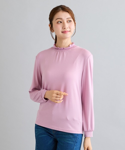 Rose Tiara(ローズティアラ)の「【吸湿発熱】ラグウォームカットソー(Tシャツ/カットソー・レディース・ピンク/オフホワイト/ブラック/グリーン・38/46/42)」の6枚目の写真