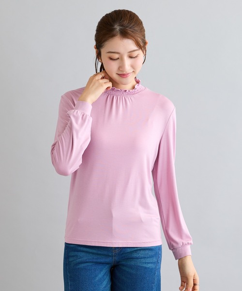 Rose Tiara(ローズティアラ)の「【吸湿発熱】ラグウォームカットソー(Tシャツ/カットソー・レディース・ピンク/オフホワイト/ブラック/グリーン・38/46/42)」の7枚目の写真