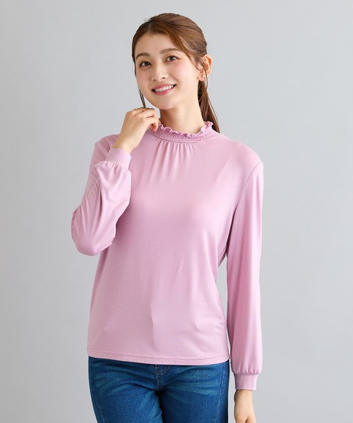 Rose Tiara(ローズティアラ)の「【吸湿発熱】ラグウォームカットソー(Tシャツ/カットソー・レディース・ピンク/オフホワイト/ブラック/グリーン・38/46/42)」の8枚目の写真